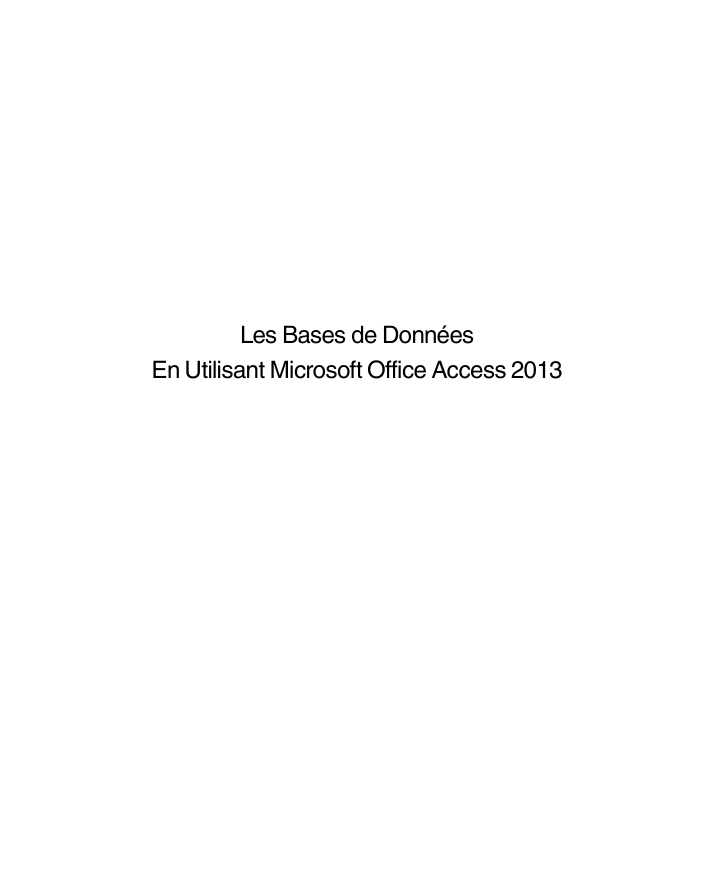 les bases de données